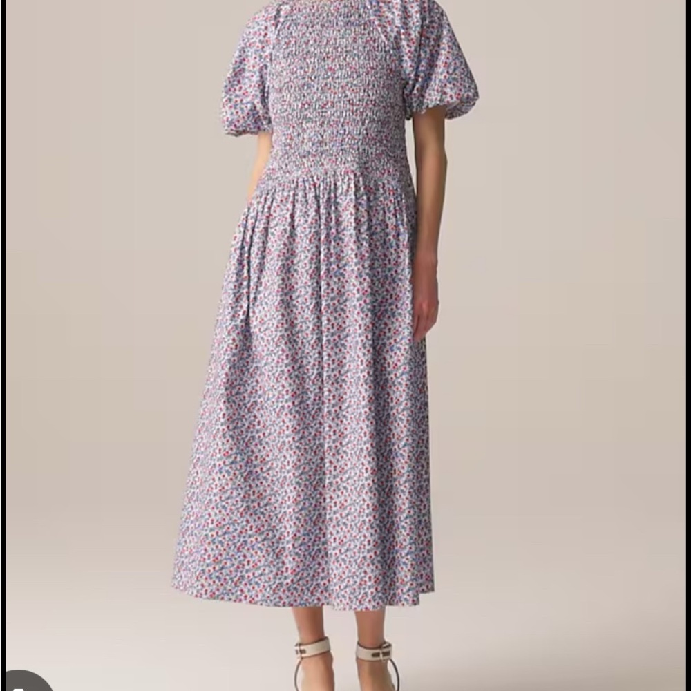 J. Crew Meadow Dress in Poppy cotton poplin, New With Tag.